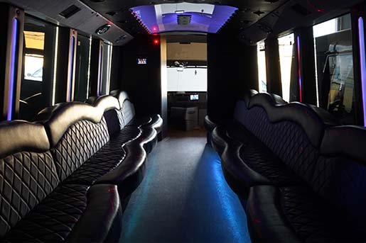Party bus with color-changing lighting