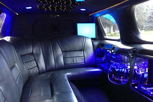 Limousine interior with led lighting